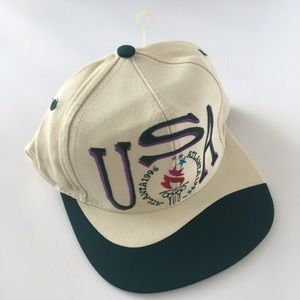 Tan Olympic Snapback Hat Logo 7 Cap 1996 Atlanta